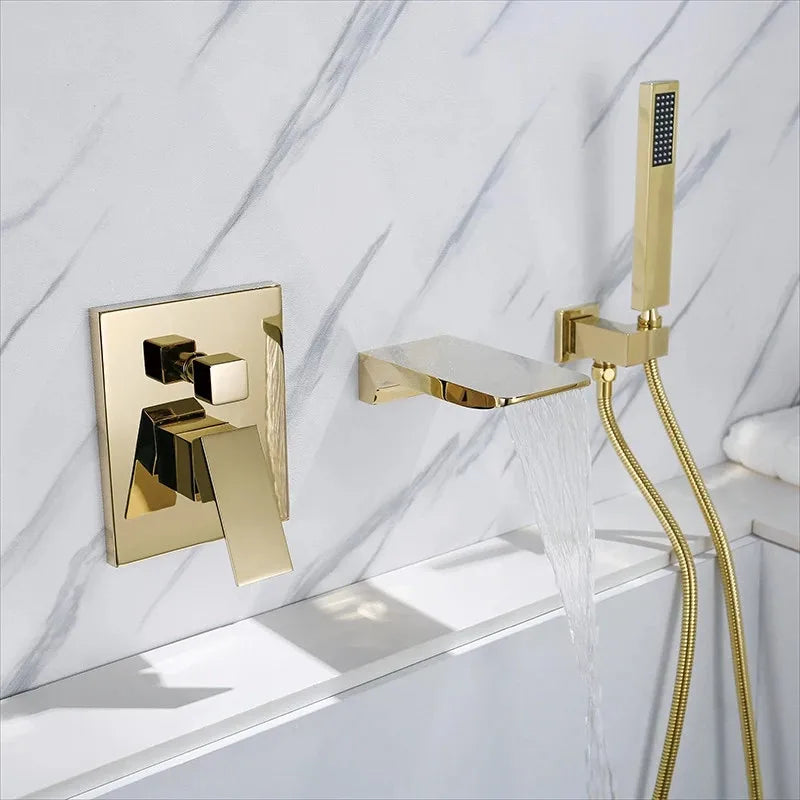 Gold Handheld Shower Faucet