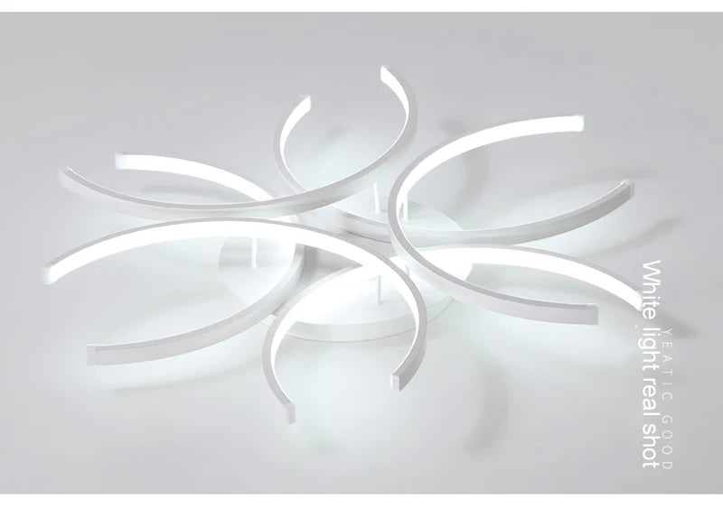 White Modern LED Chandelier For Bedroom Or Dining