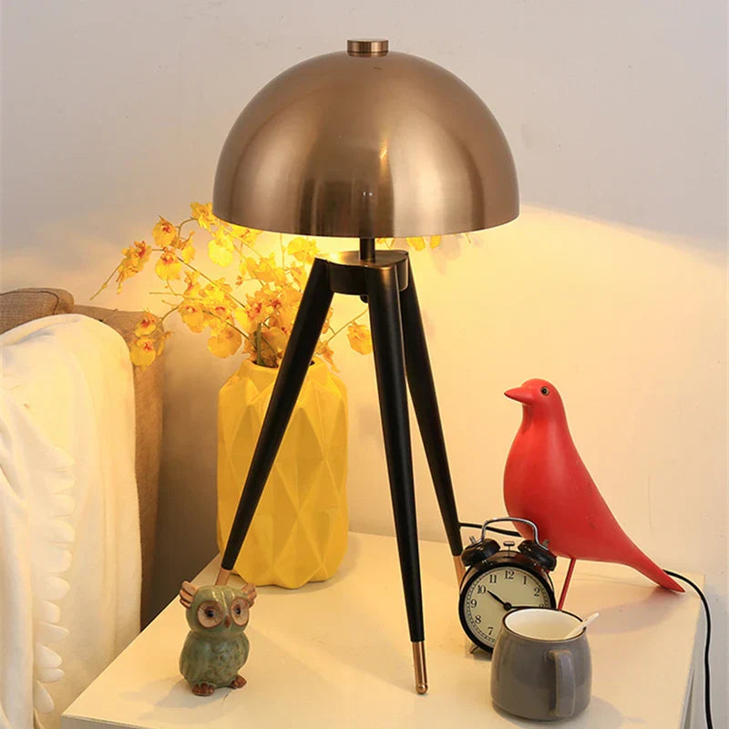 DecorBites™ Coyote Gold Tripod Floor Lamp for Home Decor in Living Room or Bedroom