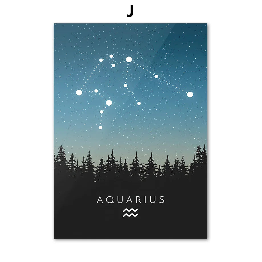 DecorBites™ Leo Cancer Zodiac Canvas Art Nordic Prints for Kids Room Home Decor