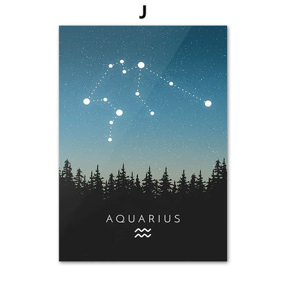 DecorBites™ Leo Cancer Zodiac Canvas Art Nordic Prints for Kids Room Home Decor