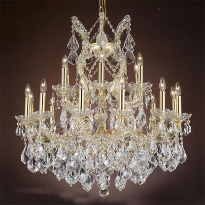 DecorBites™ Crystal Candle Chandelier: Elegant LED Pendant Lamps for Home, Hotel, Villa Hall