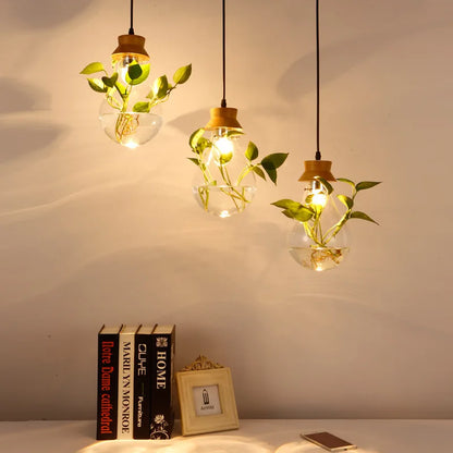 DecorBites™ Botanical Glass Bottle Pendant Light for Home and Commercial Spaces