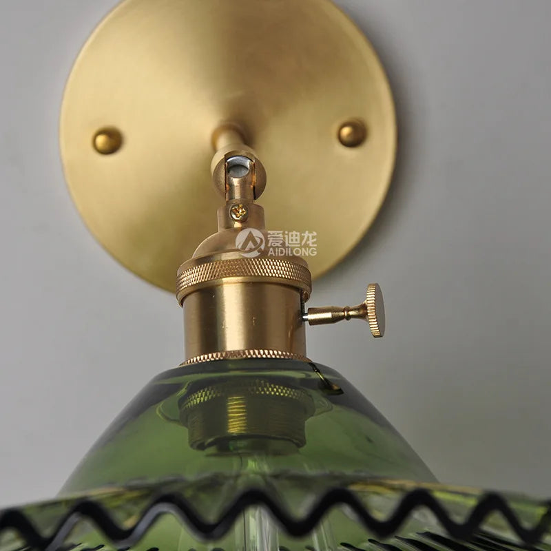Copper Glass LED Sconce Japanese Style Stairway