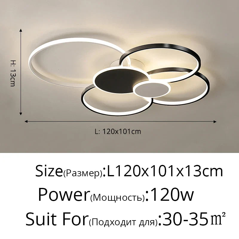Gold Modern LED Chandelier 120cm 120W Dimmable