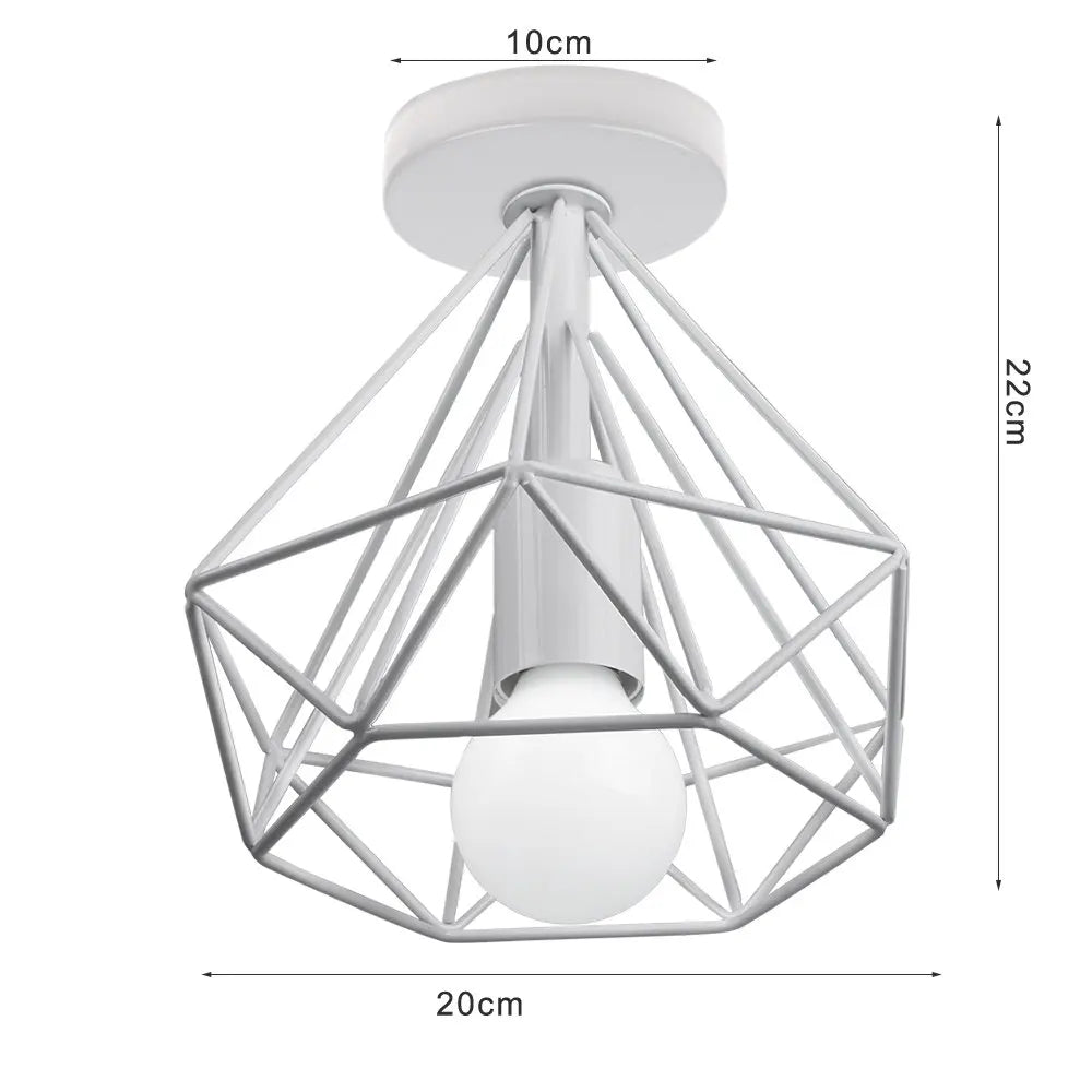 DecorBites™ Iron Cage Ceiling Light Fixture Retro Nordic Design Home Kitchen Lamp