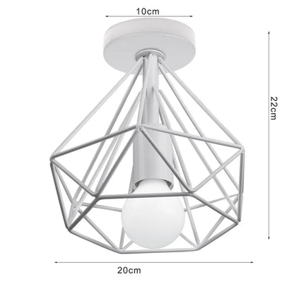 DecorBites™ Iron Cage Ceiling Light Fixture Retro Nordic Design Home Kitchen Lamp
