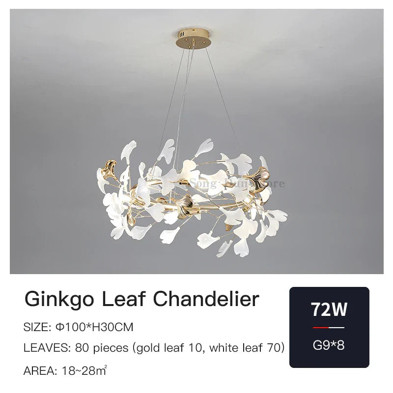 DecorBites™ Ginkgo Ceramic Chandelier: Luxury Pendant Lights for Dining & Living Room