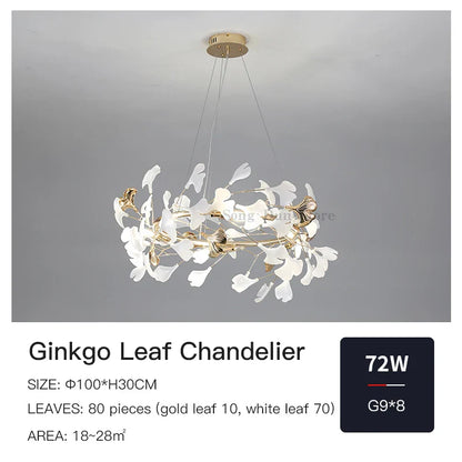DecorBites™ Ginkgo Ceramic Chandelier: Luxury Pendant Lights for Dining & Living Room