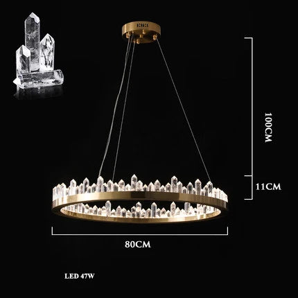 Gold Crystal Dining Chandelier Rectangle 100cm