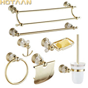 Gold Crystal Bath Set