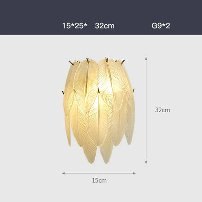 DecorBites™ Art Deco White Glass Feather Chandelier with LED Lighting for Foyer & Bedroom