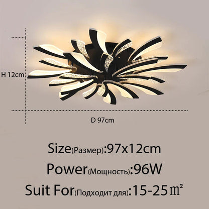 DecorBites™ LED Ceiling Chandelier Lights for Living Room Bedroom Dining Study White Black