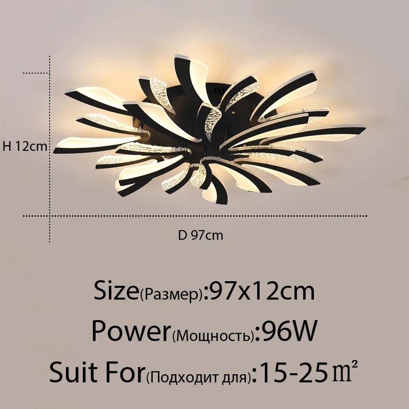 White Black LED Chandelier