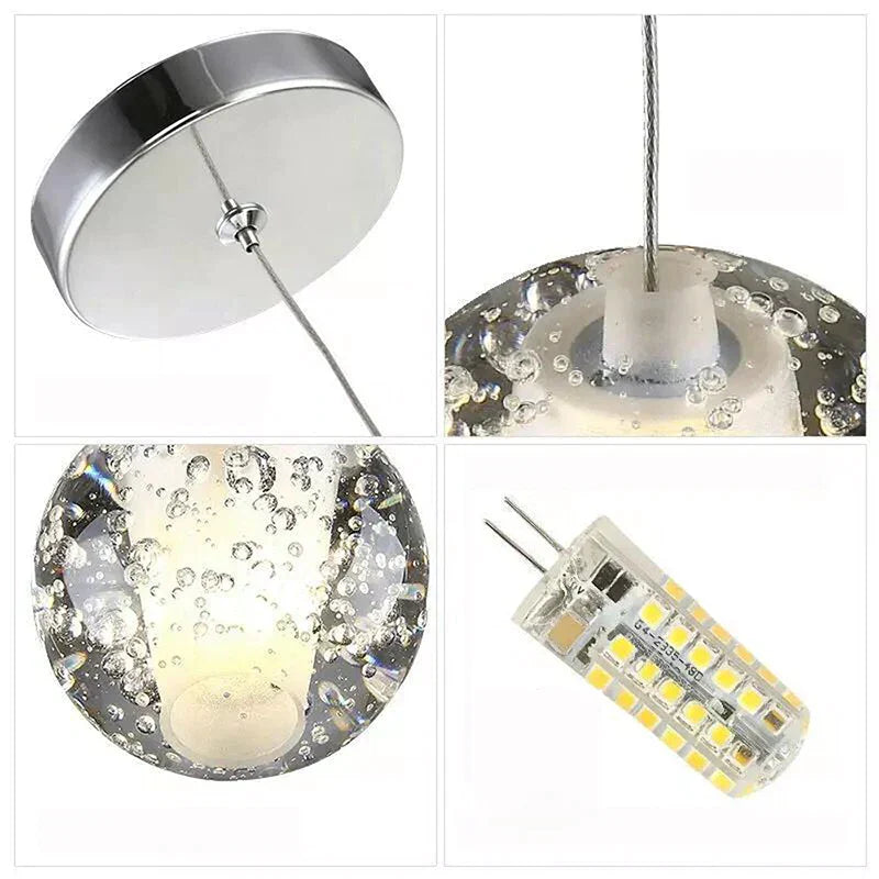 DecorBites™ Crystal LED Chandelier: Modern Luxury Pendant Lights for Staircase, Bedroom, and Living Room