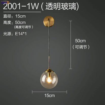 DecorBites™ Glass Ball LED Wall Lamp for Nordic Modern Bedroom Lighting