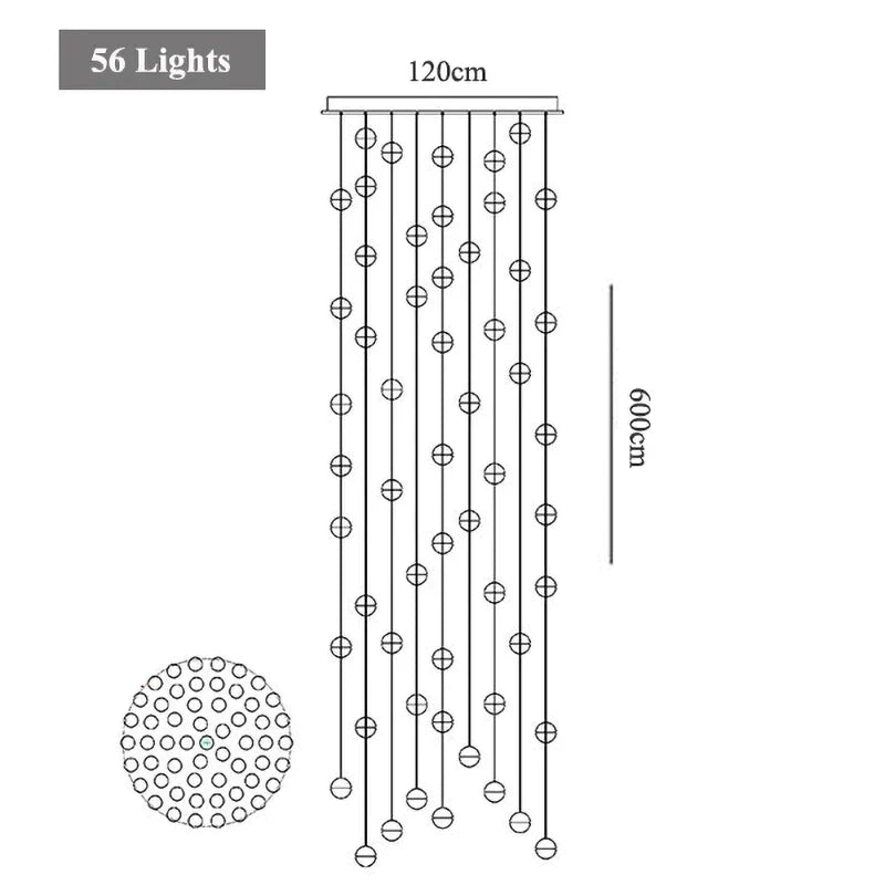 DecorBites™ Crystal LED Chandelier: Modern Luxury Pendant Lights for Staircase, Bedroom, and Living Room