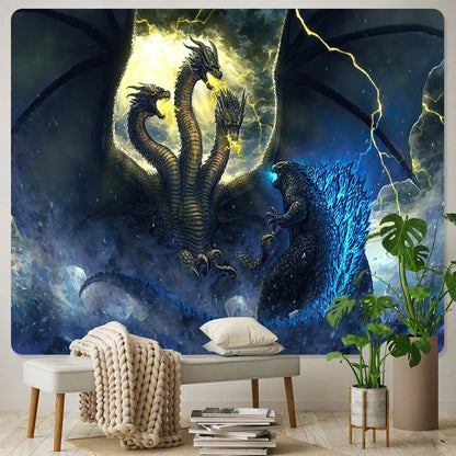 DecorBites™ Dragon Psychedelic Art Tapestry for Home Decoration and Sofa Blanket