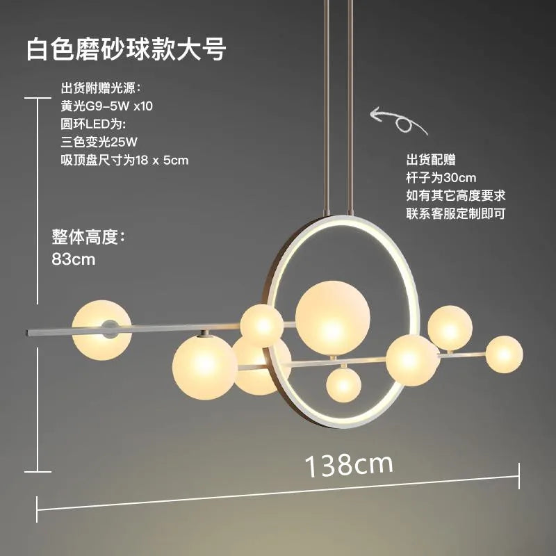 DecorBites™ Glass Ball LED Chandelier for Home Decor and Interior Lighting