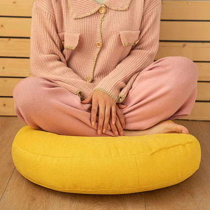 DecorBites™ Linen Round Floor Cushion for Meditation Yoga Sofa Chair Bed