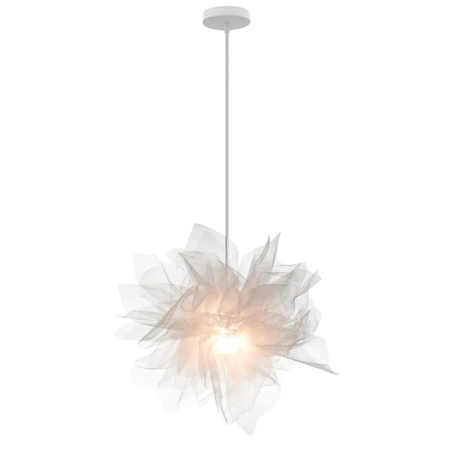 DecorBites™ Gauze Flower Chandeliers: Modern Nordic Mesh Pendant Light for Bedroom, Living, Children's Room
