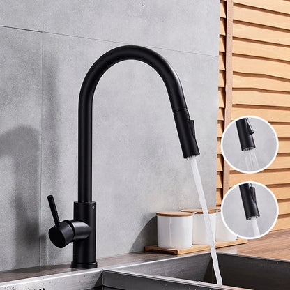 DecorBites™ Gold Brass Kitchen Faucet Rotatable Mixer Tap Single Handle Hot&Cold Water