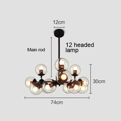 DecorBites™ Glass Ball Pendant Lamp: Modern Industrial Loft Iron Luminaria Light