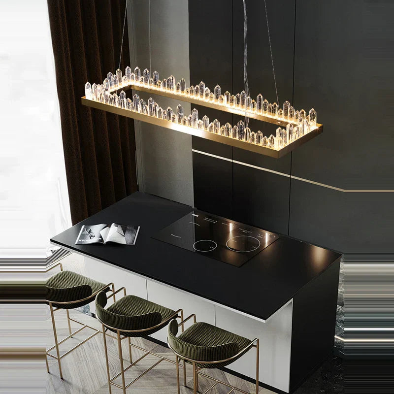DecorBites™ Dimmalbe LED Crystal High Ceiling Chandelier for Living Room