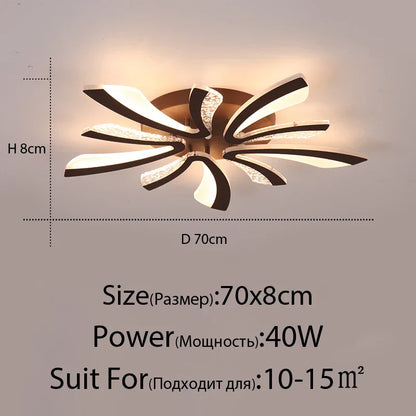 DecorBites™ LED Ceiling Chandelier Lights for Living Room Bedroom Dining Study White Black