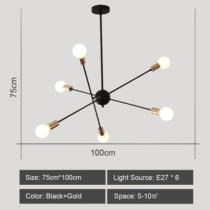 DecorBites™ LED Ceiling Chandelier: Modern & Industrial Sputnik Style for Living Room & Bedroom