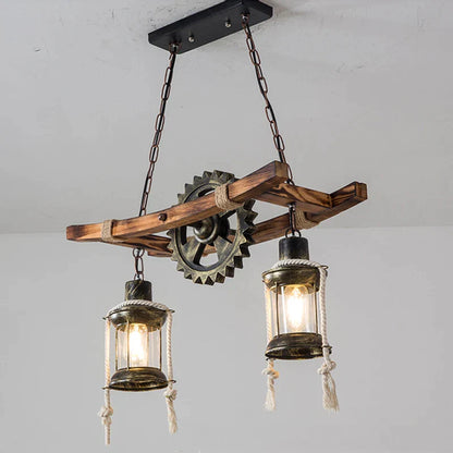 DecorBites™ Gear Industrial Chandelier Pendant Lamp for Cafe Bar Restaurant
