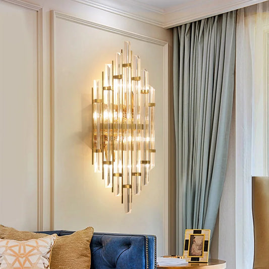 DecorBites™ Elegant Crystal Wall Lamp for Living Room, Bedroom, and Aisle Lighting