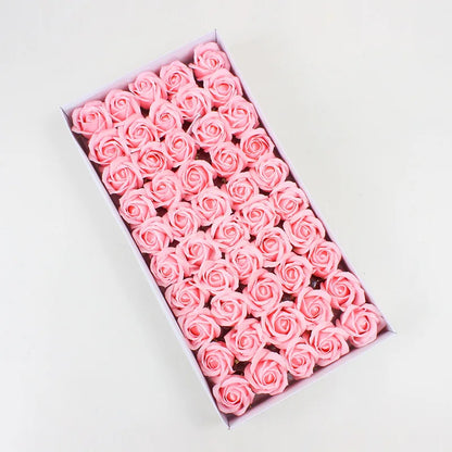 DecorBites™ Bath Flower Set: 50 Artificial Soap Flowers for Home Decor, Weddings, DIY Crafts