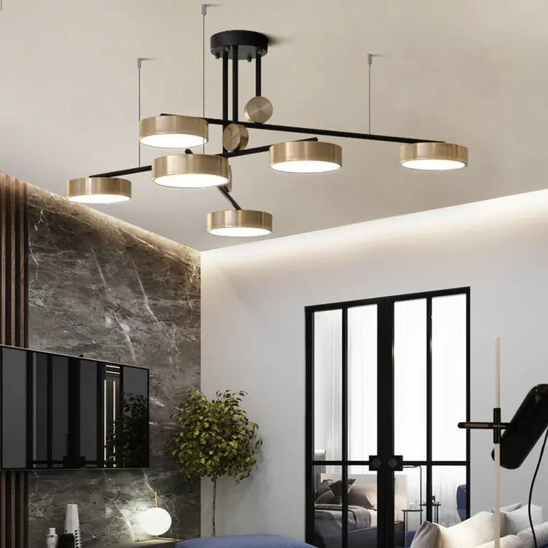 DecorBites™ Geometric LED Chandelier for Contemporary Living & Dining Room Decor