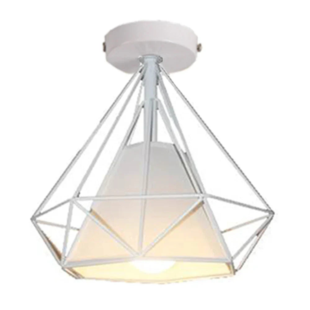 DecorBites™ Iron Cage Ceiling Lamp: Modern Nordic LED Light Fixture for Kitchen, Living Room, Bedroom
