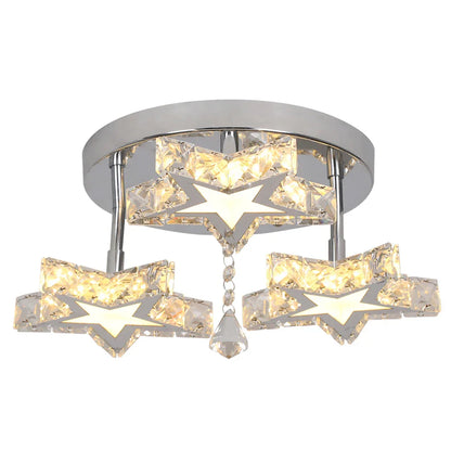 DecorBites™ Crystal Stars LED Pendant Chandelier for Modern Living Dining Room Decor