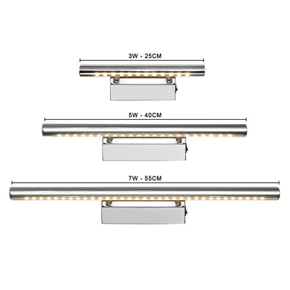 DecorBites™ LED Bathroom Wall Light Stainless Steel Makeup Mirror Lamp Fixtures