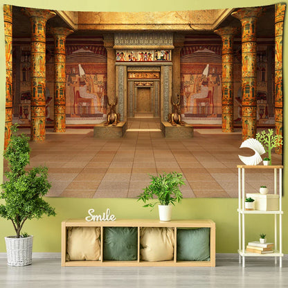 DecorBites™ Egyptian Building Tapestry Wall Hanging for Bohemian Bedroom Decor