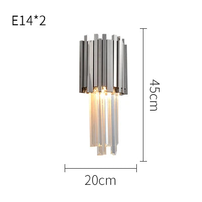 DecorBites™ Crystal Clear LED Wall Sconce Chrome Silver Gold Wall Light for Bedroom