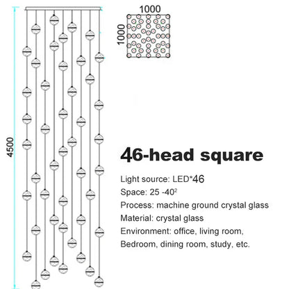 DecorBites™ Crystal Ball Chandelier: Stylish Meteor Shower Lighting for Restaurant, Bar, and Home