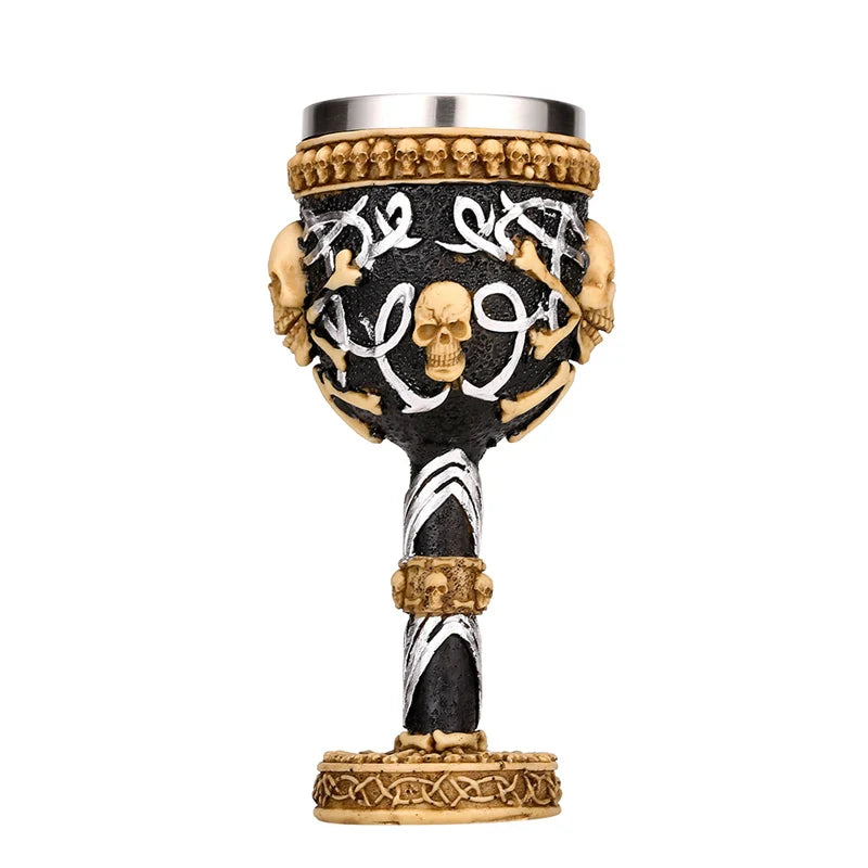 Resin Skull Wine Glass