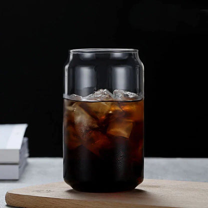 DecorBites™ Glass Drink Cup with Bamboo Lid - High Borosilicate Glass Tea Juice Coffee Mug
