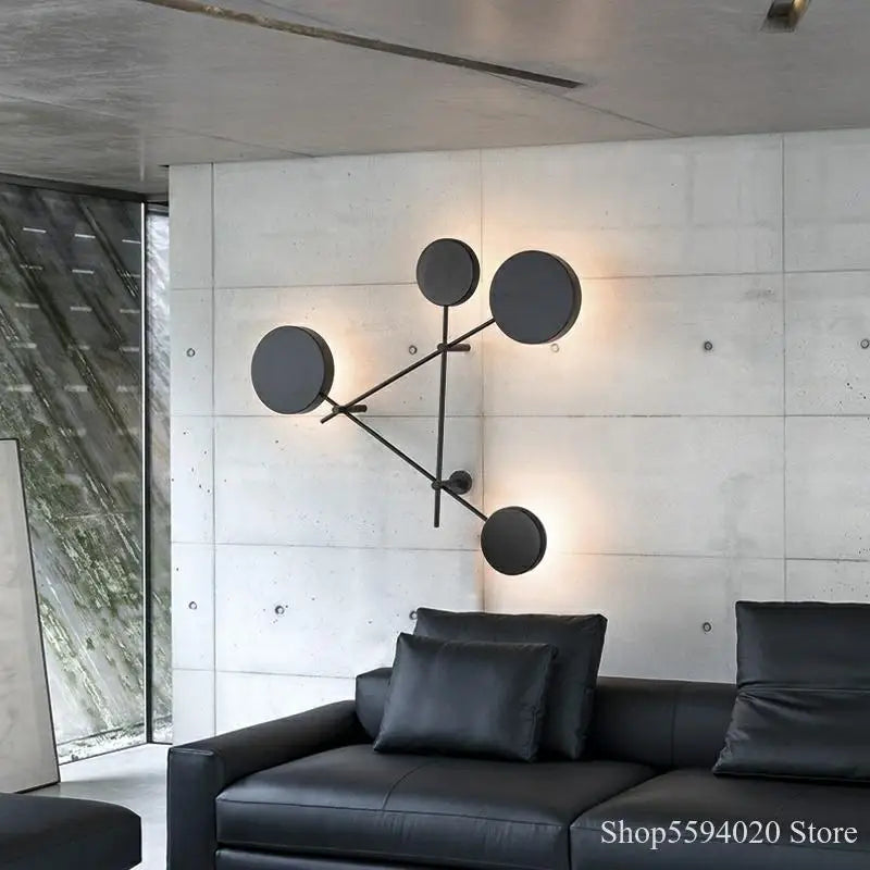DecorBites™ Geometric Iron Wall Lamp: Modern Nordic Design, LED, Living Room & Bedroom Décor