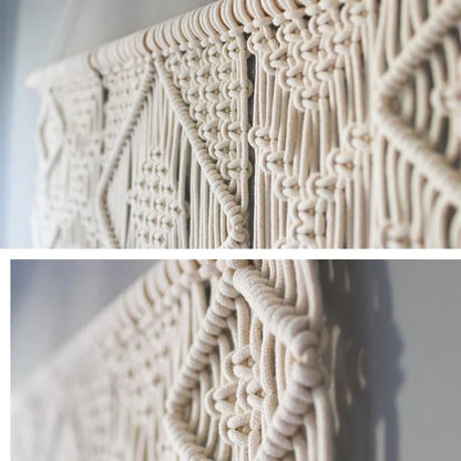DecorBites™ Large Hand-Woven Macrame Tapestry with Tassels