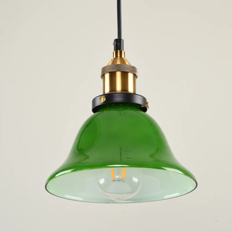 Green Glass Industrial Lamp
