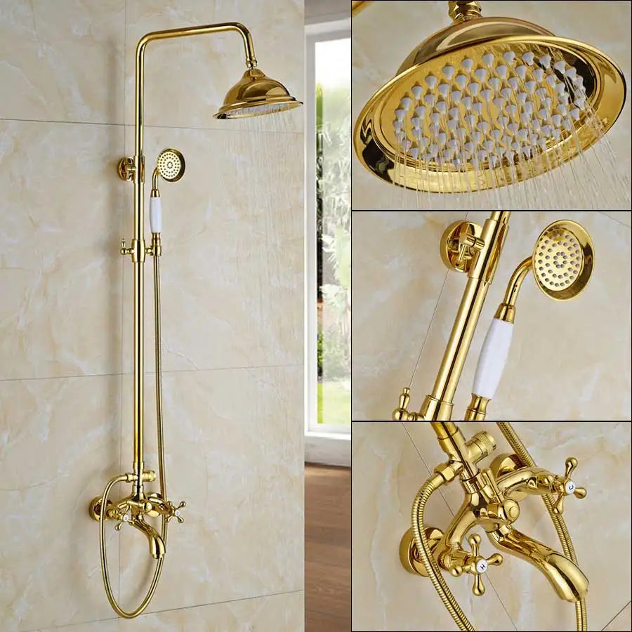 DecorBites™ Dual Handle Wall Mounted Rainfall Shower System with Sliding Bar