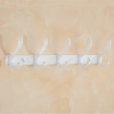 DecorBites™ Gold & White Bathroom Accessories Set: Corner Shelf, Paper Holder, Towel Holder, Toilet Brush Holder, Towel Rack
