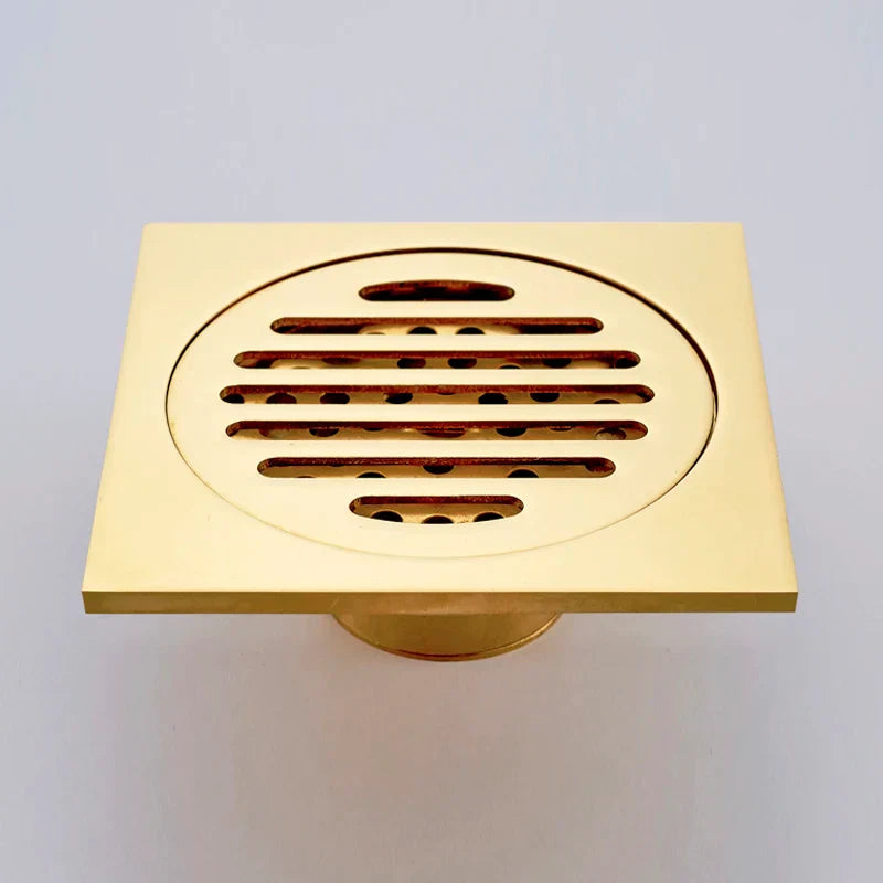 DecorBites™ Gold Square Bathroom Shower Drain Strainer 10*10cm
