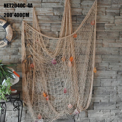DecorBites™ Decorative Fishing Net Wall Hanging - Mediterranean Style Nautical Home Decor
