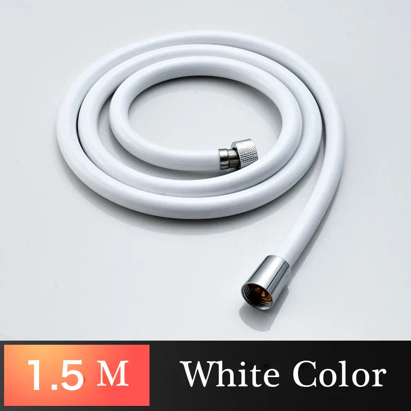DecorBites™ High Pressure PVC Shower Hose with Handheld Head - Silver & Golden Smooth Design